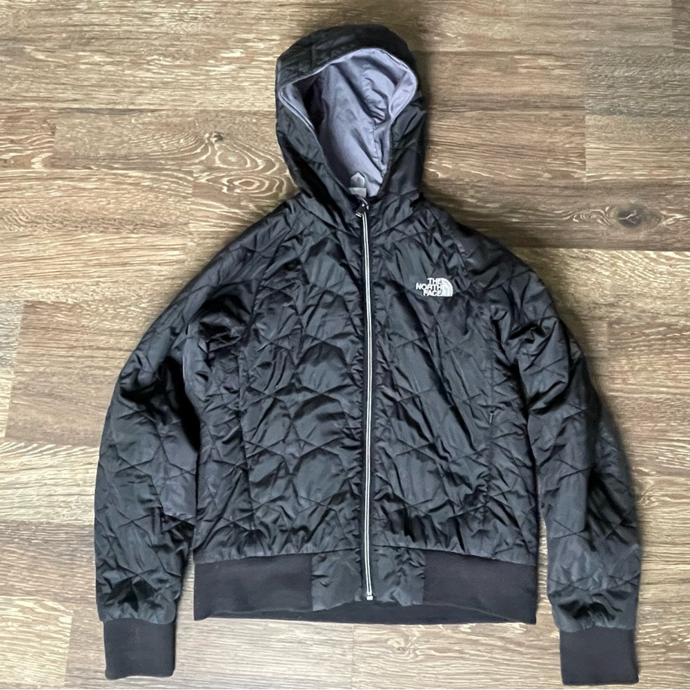 The North Face black sleek quilted bomber jacket Small